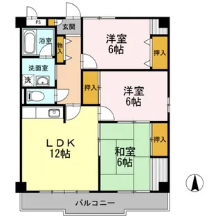 ハイツ飯泉 A棟【1階】の間取り