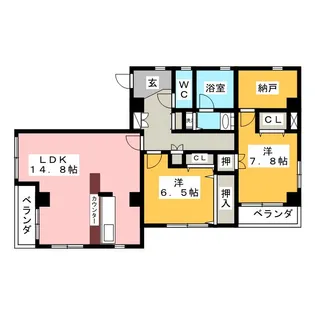 メゾン山我【2階】の間取り