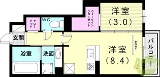 グランクレール西二見【1階】の間取り