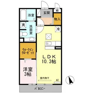 ノール リヴィエール ドゥ【1階】の間取り