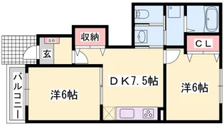 ミルト 田中元【1階】の間取り