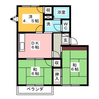 フレグランス大坪II【2階】の間取り