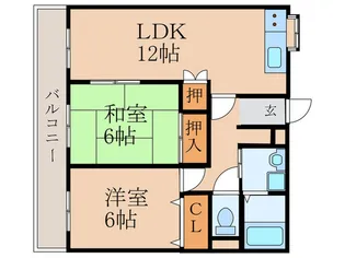 ハピネス吉富【1階】の間取り
