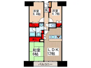 ヴェラハイツ桶川【7階】の間取り