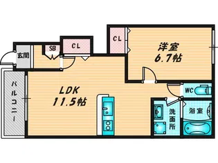 フェリオ カーネ【1階】の間取り