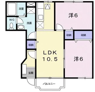 クレスト-ル高野III【1階】の間取り