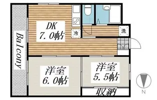 エクセレントひばりが丘B【2階】の間取り