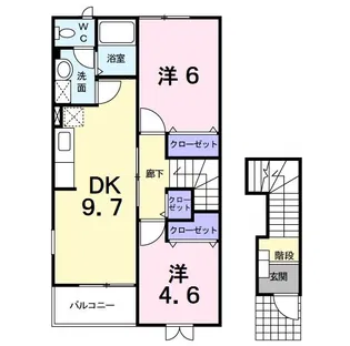 サン ブリーズ ガーデンB【2階】の間取り