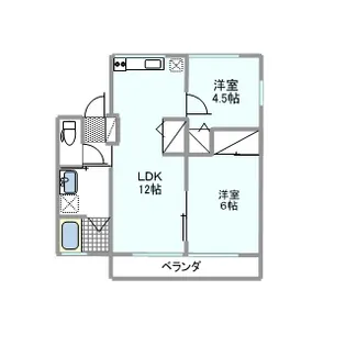 北斗シャトーA【1階】の間取り