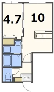 アルファー厚別中央【3階】の間取り