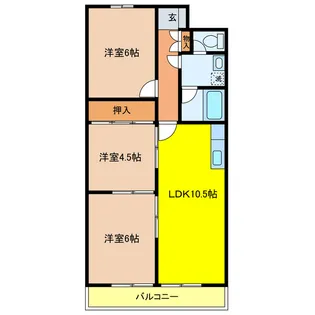 コーポ鷹【3階】の間取り