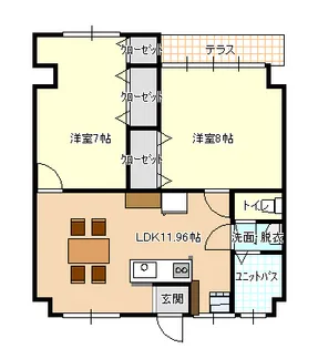アジュール間明【5階】の間取り