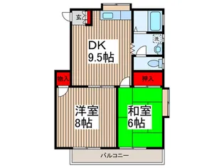 エンゼルハイツB号【2階】の間取り
