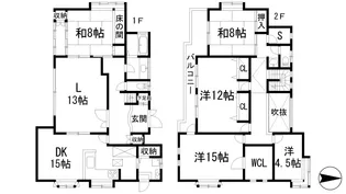 兵庫県西宮市東山台3【一戸建】の間取り