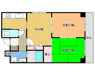 大阪府柏原市国分本町2【マンション】の間取り