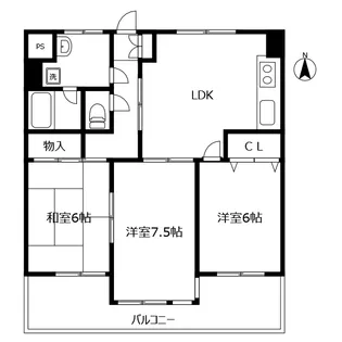 第二クレッシェンド戸川【4階】の間取り