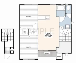 岡山県岡山市東区上道北方【アパート】の間取り