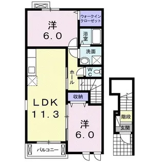 広島県三次市南畑敷町【アパート】の間取り