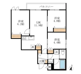 ルミエール北綾瀬【2階】の間取り