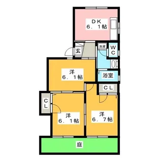 サンシャイン G【1階】の間取り