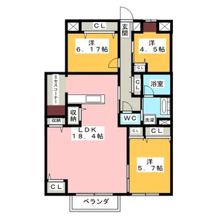 GRACE RESIDENCE八事【2階】の間取り