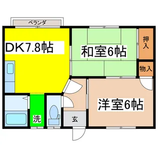 ハイネスコーポ【2階】の間取り