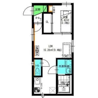 1LDKの間取り画像