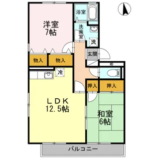 グランドール国分【2階】の間取り