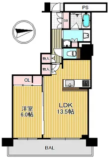 ジオタワー南森町【18階】の間取り