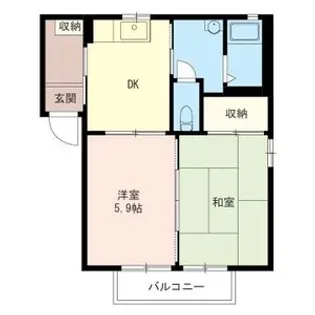 ハイツ大野屋A【2階】の間取り