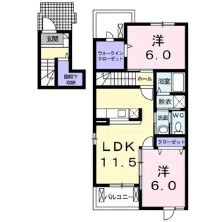 ベルソレイユII【2階】の間取り