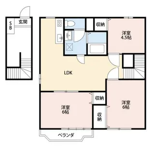 コンフォタブルアイエス【2階】の間取り
