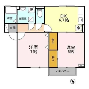 クリスタルハイツ A【1階】の間取り