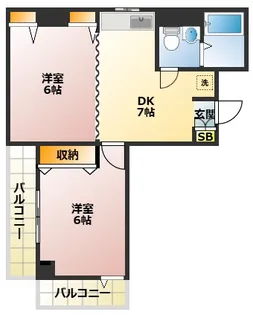 1DKの間取り画像