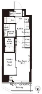 東京都中野区江原町2【マンション】の間取り