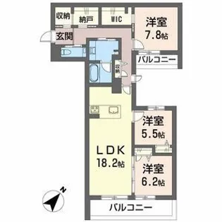 ラフィネ【2階】の間取り