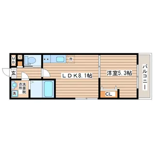 1LDKの間取り画像