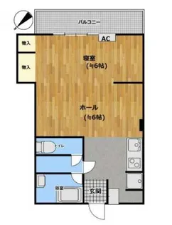 1DKの間取り画像