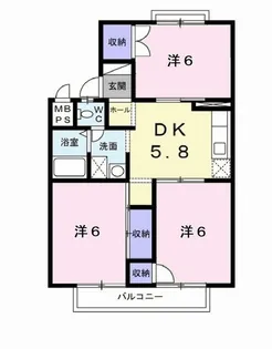 兵庫県加古川市平岡町土山【アパート】の間取り