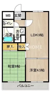 大阪府大阪市東住吉区杭全1【マンション】の間取り