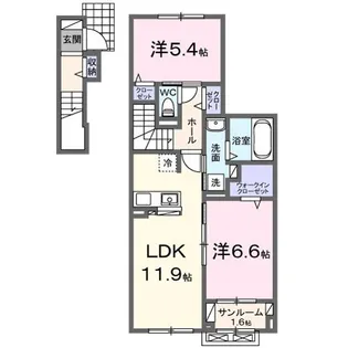 ヴィラアミング III【2階】の間取り