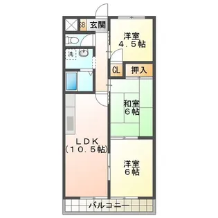 ハイツ富田III【4階】の間取り