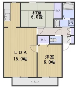 サンガーデン辰巳B棟【1階】の間取り