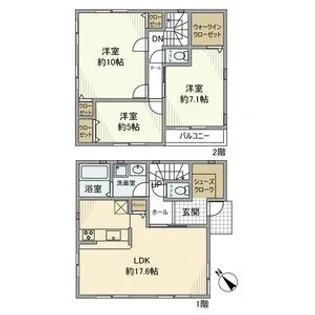 神奈川県横浜市旭区二俣川2【一戸建】の間取り