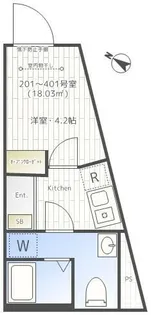 メゾンド町屋【4階】の間取り