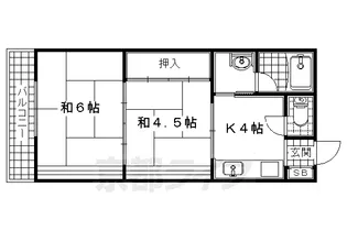ハイツ新開【1階】の間取り