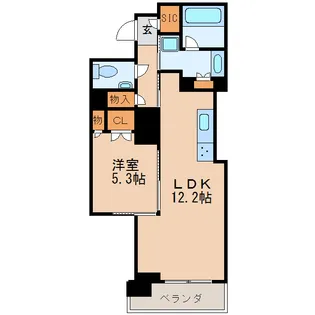 プラウドタワー栄【6階】の間取り
