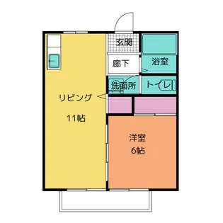 桃の木ハイツ A【2階】の間取り
