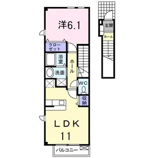 岡山県岡山市中区乙多見【アパート】の間取り