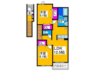 ベルメゾン【2階】の間取り